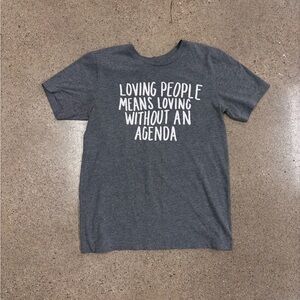 Charcoal Gray Short Sleeve Tee with Positive Message